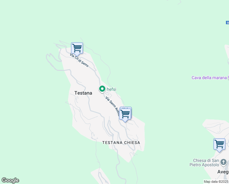 map of restaurants, bars, coffee shops, grocery stores, and more near 39 Via Cappelletta in Testana