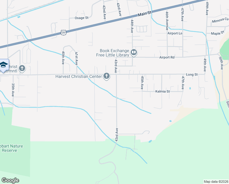 map of restaurants, bars, coffee shops, grocery stores, and more near 1182 43rd Avenue in Sweet Home