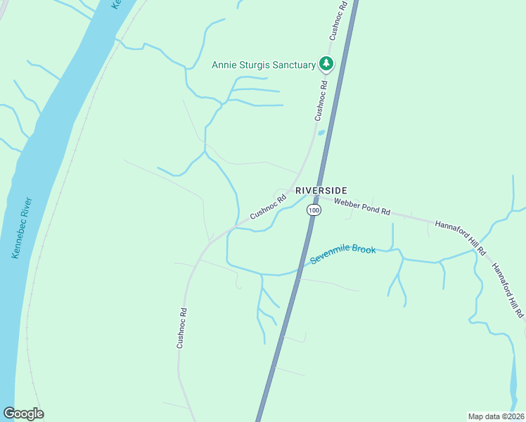 map of restaurants, bars, coffee shops, grocery stores, and more near Cushnoc Road in Vassalboro