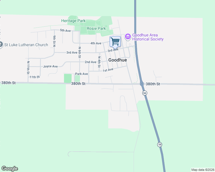 map of restaurants, bars, coffee shops, grocery stores, and more near 303 Elm Court Drive in Goodhue