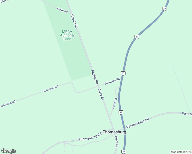 map of restaurants, bars, coffee shops, grocery stores, and more near 24 Rapids Road in Thomasburg