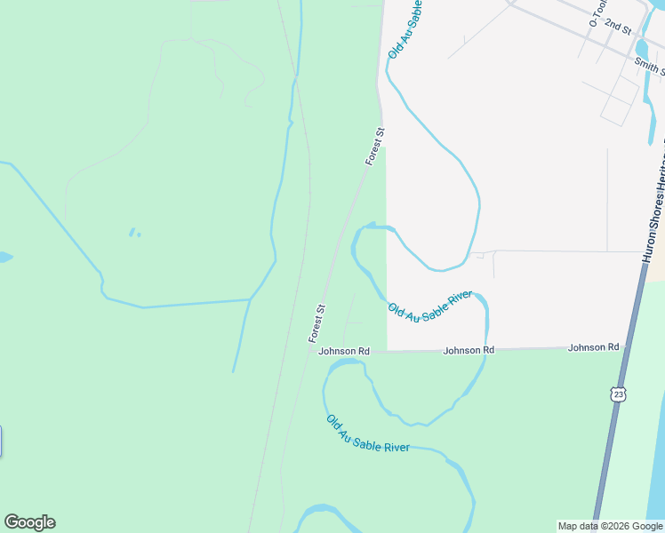 map of restaurants, bars, coffee shops, grocery stores, and more near 3988-4220 Forest Street in Au Sable Charter Township