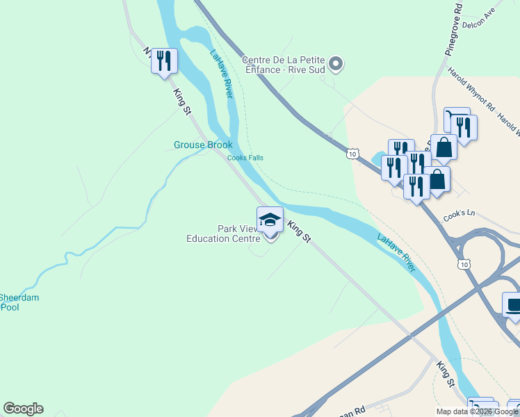 map of restaurants, bars, coffee shops, grocery stores, and more near 1525 King Street in Bridgewater