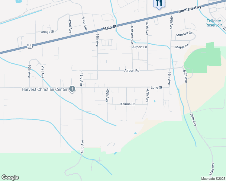 map of restaurants, bars, coffee shops, grocery stores, and more near 4509 Long Street in Sweet Home