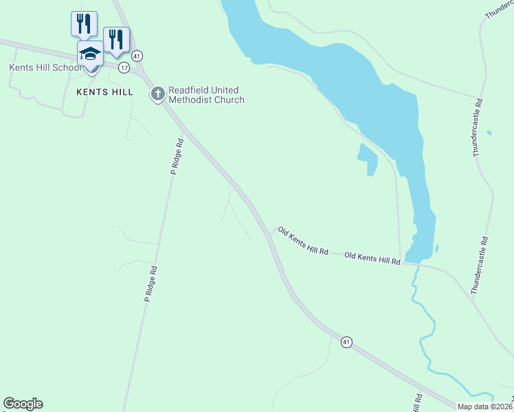 map of restaurants, bars, coffee shops, grocery stores, and more near 1477 Main Street in Readfield