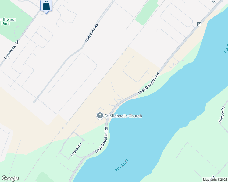 map of restaurants, bars, coffee shops, grocery stores, and more near 2698 Sunrise River Court in De Pere