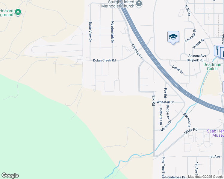 map of restaurants, bars, coffee shops, grocery stores, and more near 2112-2206 Dolan Cr Rd in Sturgis