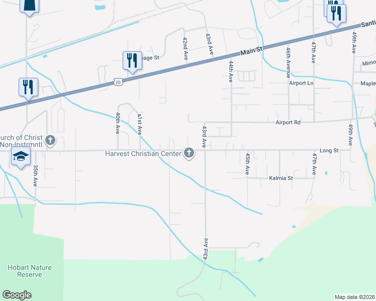 map of restaurants, bars, coffee shops, grocery stores, and more near 4220 Long Street in Sweet Home