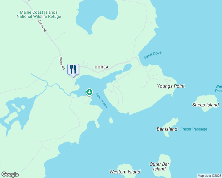 map of restaurants, bars, coffee shops, grocery stores, and more near 187 Crowley Island Road in Gouldsboro