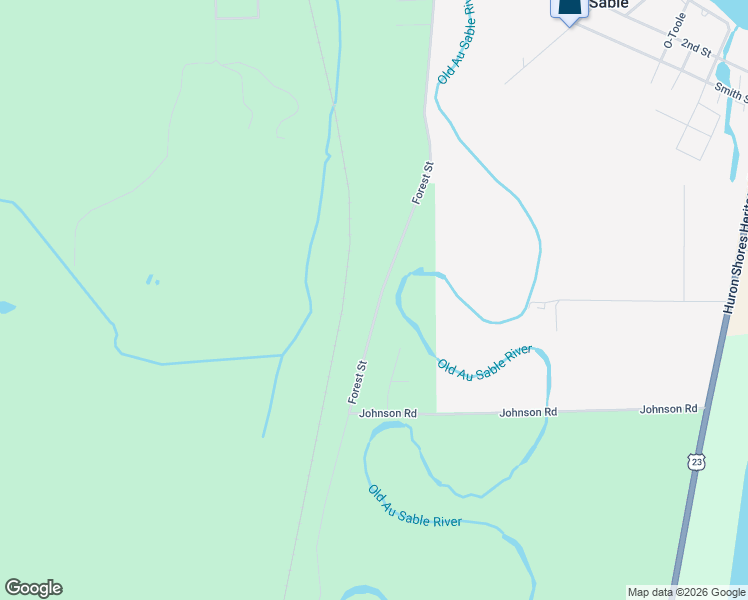 map of restaurants, bars, coffee shops, grocery stores, and more near 3988-4220 Forest Street in Au Sable Charter Township