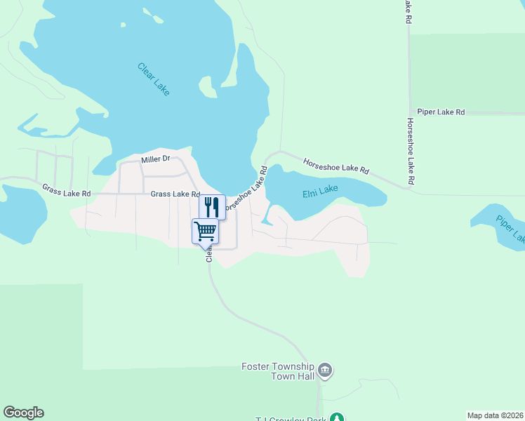 map of restaurants, bars, coffee shops, grocery stores, and more near 3583-3623 Longue Road in West Branch