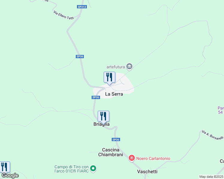 map of restaurants, bars, coffee shops, grocery stores, and more near 2 Via Niella Tanaro in La Serra