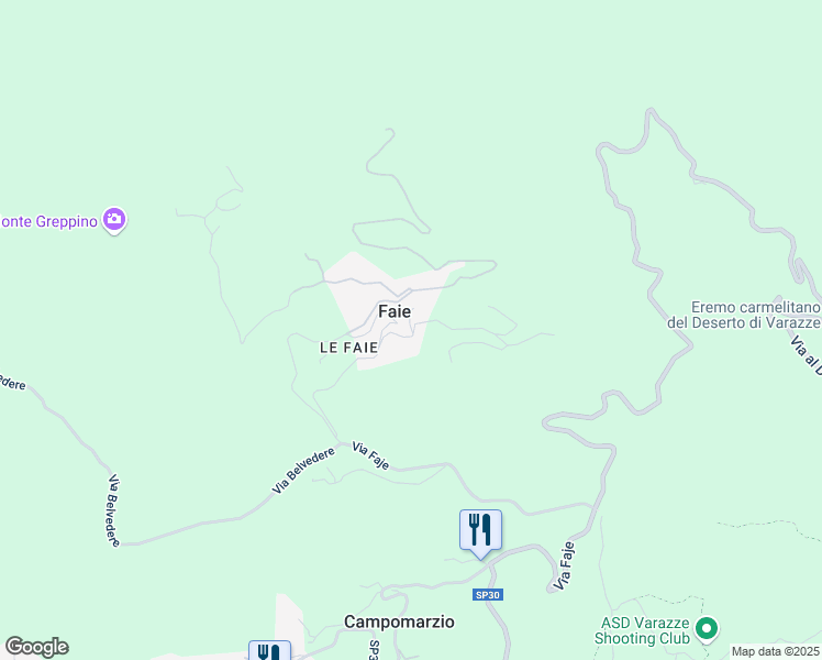 map of restaurants, bars, coffee shops, grocery stores, and more near 3 Via Crovo in Faie