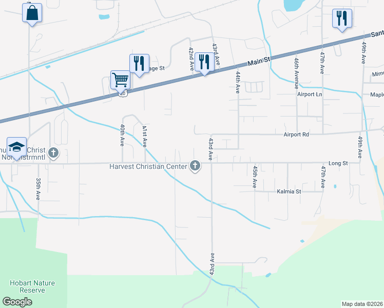 map of restaurants, bars, coffee shops, grocery stores, and more near 4220 Long Street in Sweet Home