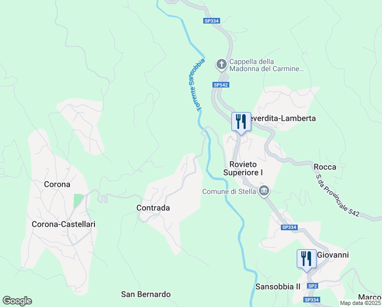 map of restaurants, bars, coffee shops, grocery stores, and more near 46 Località Contrada in Contrada