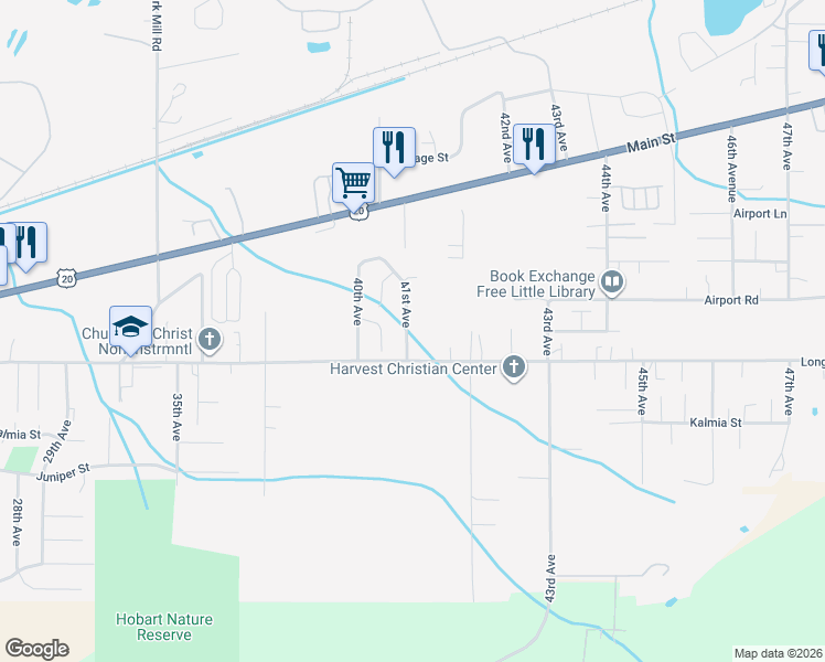 map of restaurants, bars, coffee shops, grocery stores, and more near 1241 41st Avenue in Sweet Home