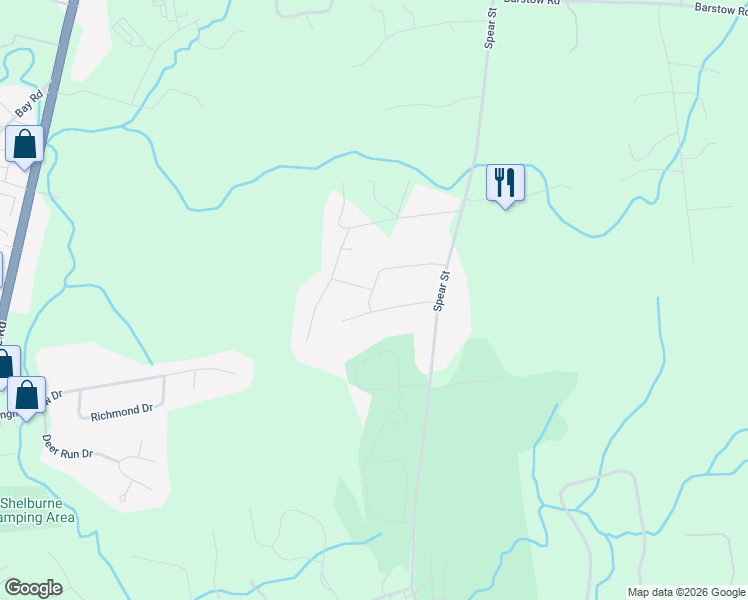 map of restaurants, bars, coffee shops, grocery stores, and more near 205 Collamer Circle in Shelburne