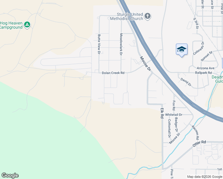map of restaurants, bars, coffee shops, grocery stores, and more near 2112-2206 Dolan Cr Rd in Sturgis