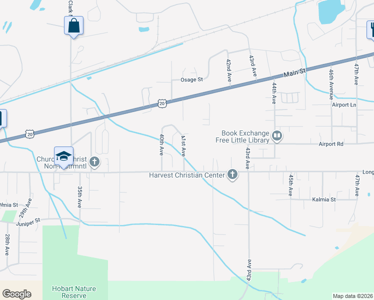 map of restaurants, bars, coffee shops, grocery stores, and more near 1241 41st Avenue in Sweet Home