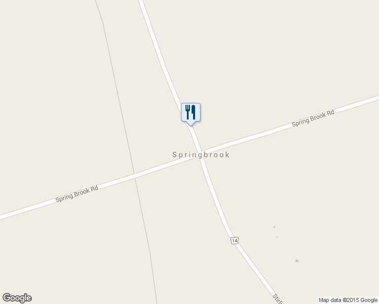 map of restaurants, bars, coffee shops, grocery stores, and more near 2554-3004 Springbrook Road in Spring Brook