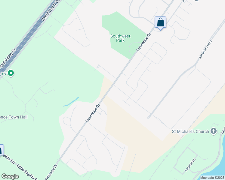 map of restaurants, bars, coffee shops, grocery stores, and more near 2535 Lawrence Drive in De Pere