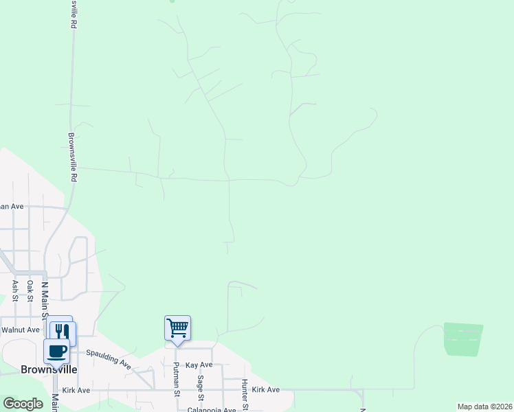 map of restaurants, bars, coffee shops, grocery stores, and more near 35440 Oak View Drive in Brownsville