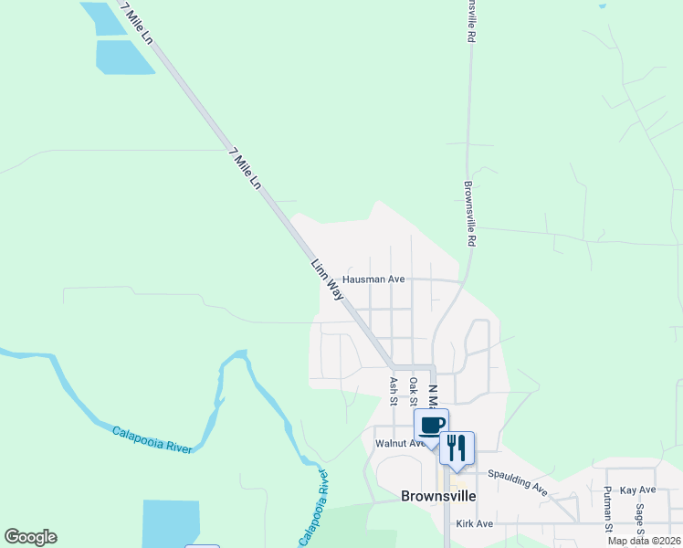 map of restaurants, bars, coffee shops, grocery stores, and more near 500 Hausman Avenue in Brownsville