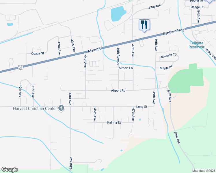 map of restaurants, bars, coffee shops, grocery stores, and more near 4541 Live Oak Street in Sweet Home