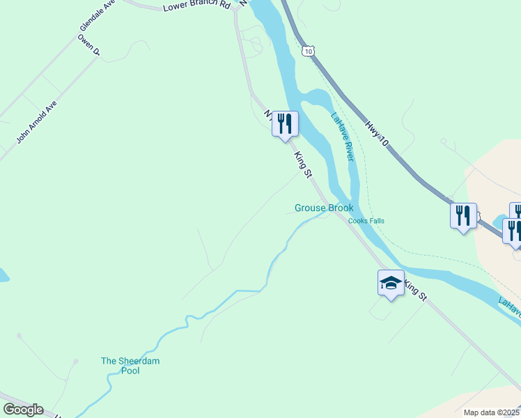 map of restaurants, bars, coffee shops, grocery stores, and more near 78 Riverview Drive in Bridgewater