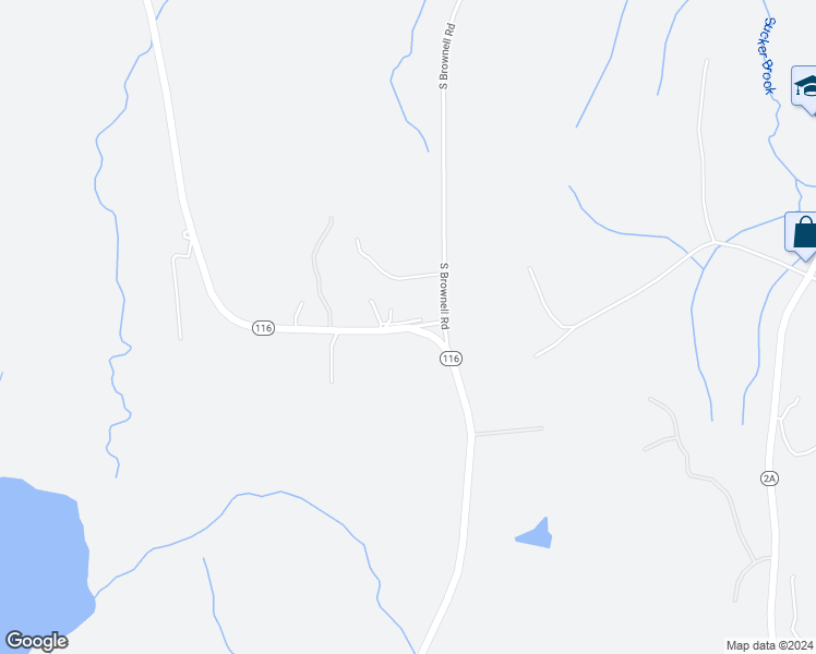 map of restaurants, bars, coffee shops, grocery stores, and more near 5406 Burlington Road in Shelburne