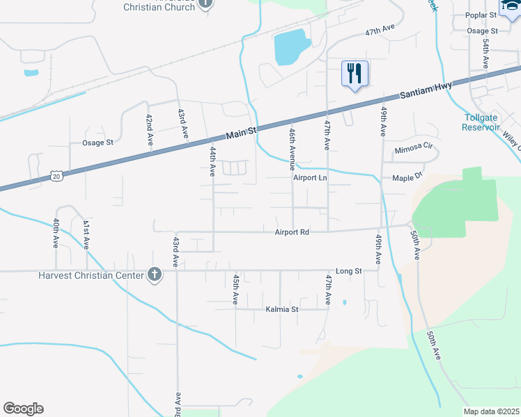 map of restaurants, bars, coffee shops, grocery stores, and more near 4541 Live Oak Street in Sweet Home