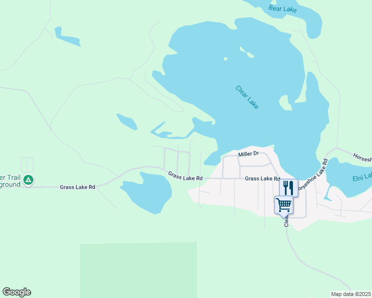 map of restaurants, bars, coffee shops, grocery stores, and more near Oak Trail 1 in West Branch
