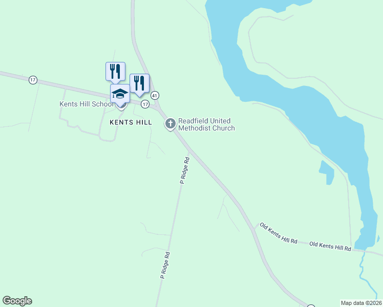 map of restaurants, bars, coffee shops, grocery stores, and more near 32 Roddy Lane in Readfield