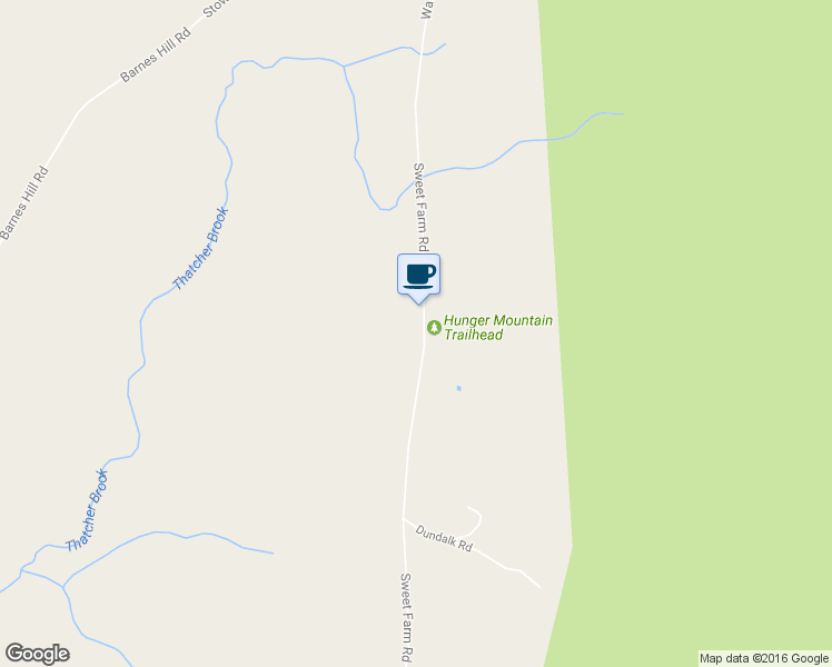 map of restaurants, bars, coffee shops, grocery stores, and more near 1459 Sweet Road in Waterbury Center