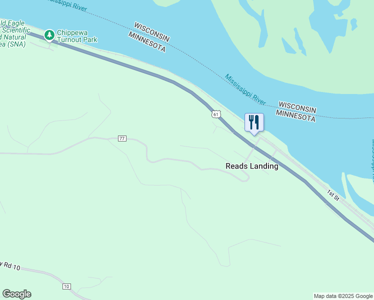 map of restaurants, bars, coffee shops, grocery stores, and more near 70645 207th Ave in Reads Landing