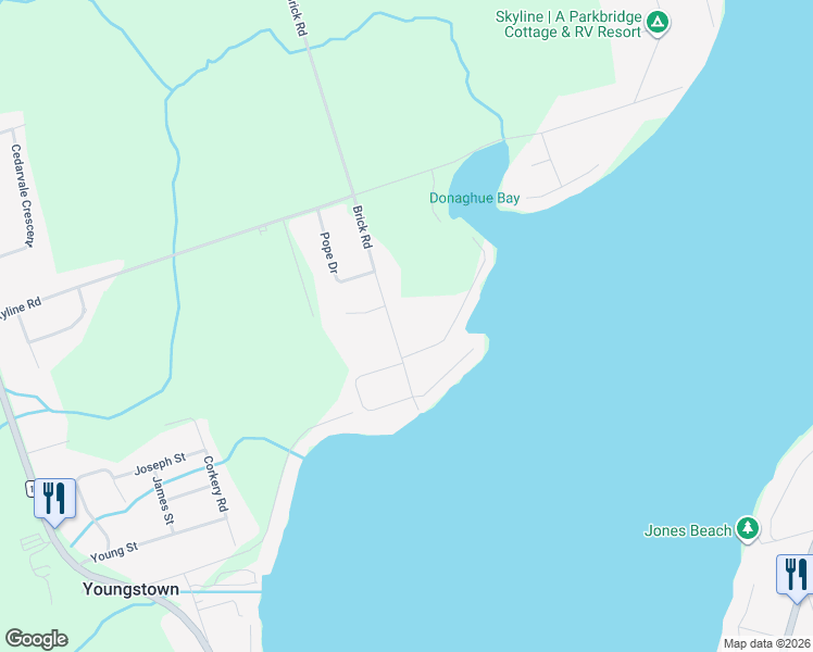 map of restaurants, bars, coffee shops, grocery stores, and more near 617 Brick Road in Ennismore