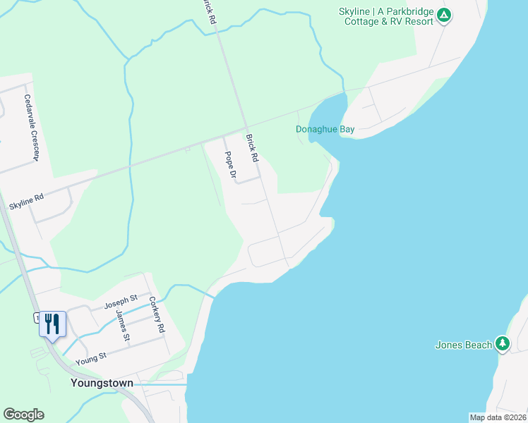 map of restaurants, bars, coffee shops, grocery stores, and more near 617 Brick Road in Ennismore