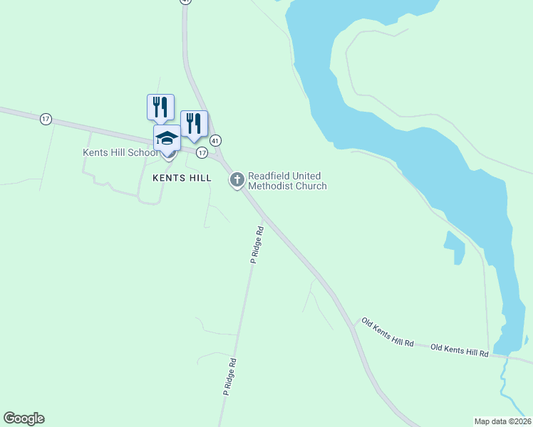 map of restaurants, bars, coffee shops, grocery stores, and more near 1477 Main Street in Readfield