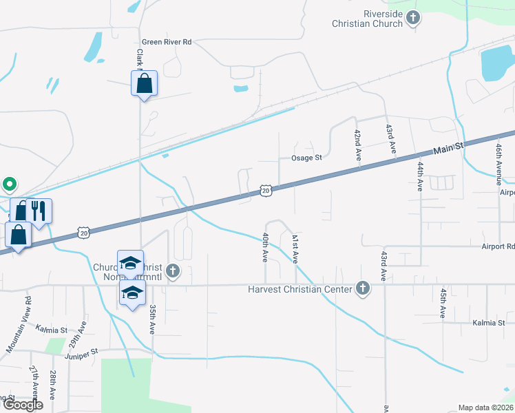 map of restaurants, bars, coffee shops, grocery stores, and more near 3235 U.S. 20 in Sweet Home