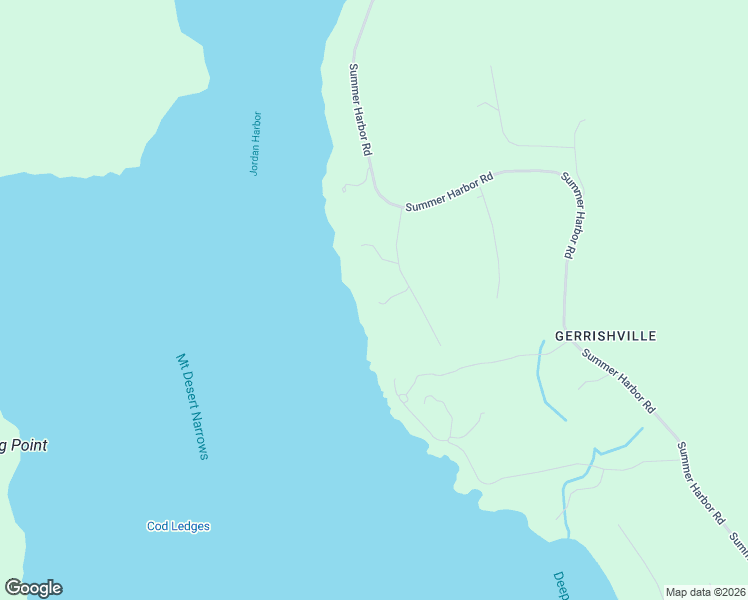 map of restaurants, bars, coffee shops, grocery stores, and more near Jordan Harbor Road in Winter Harbor