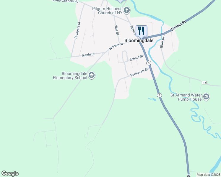 map of restaurants, bars, coffee shops, grocery stores, and more near 56 Roosevelt Street in Bloomingdale