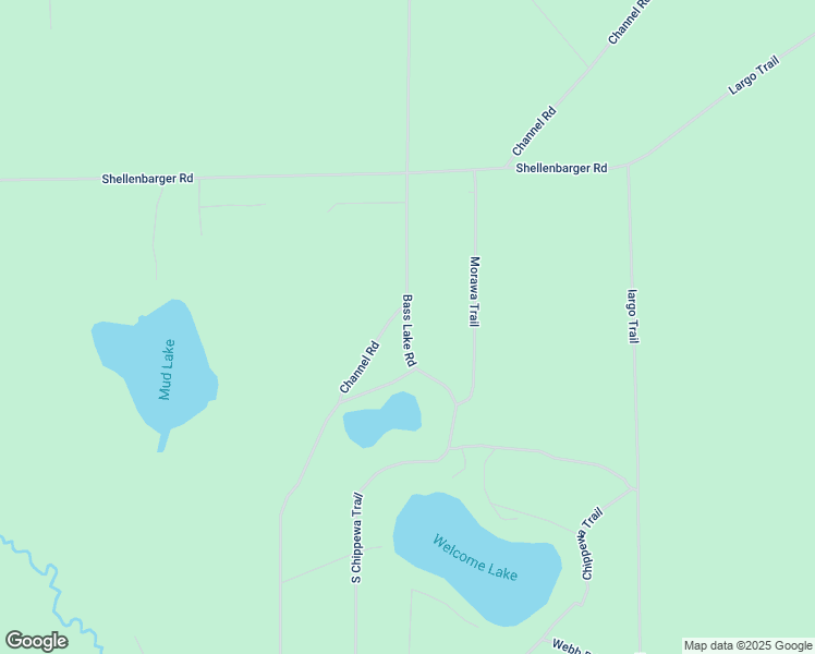 map of restaurants, bars, coffee shops, grocery stores, and more near Bass Lake Road in Iosco County