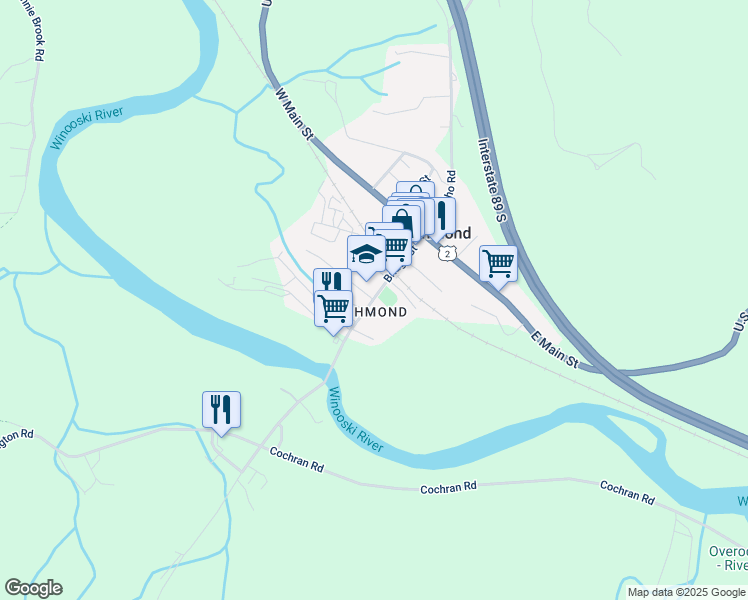 map of restaurants, bars, coffee shops, grocery stores, and more near in Richmond