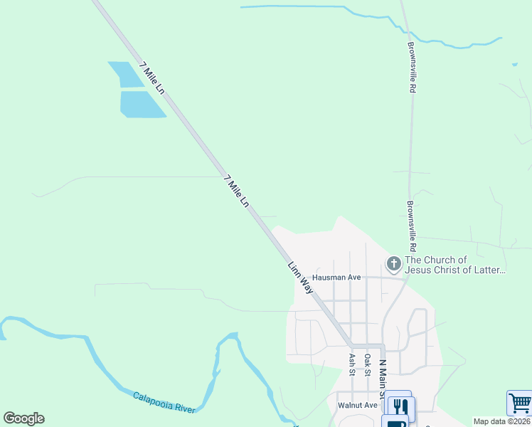map of restaurants, bars, coffee shops, grocery stores, and more near 1196 Linn Way in Brownsville