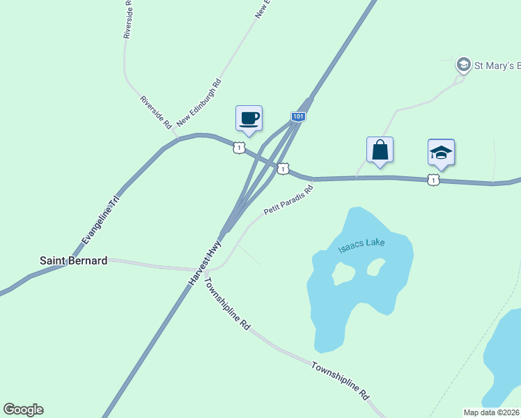 map of restaurants, bars, coffee shops, grocery stores, and more near 219 Petit Paradis Road in Weymouth