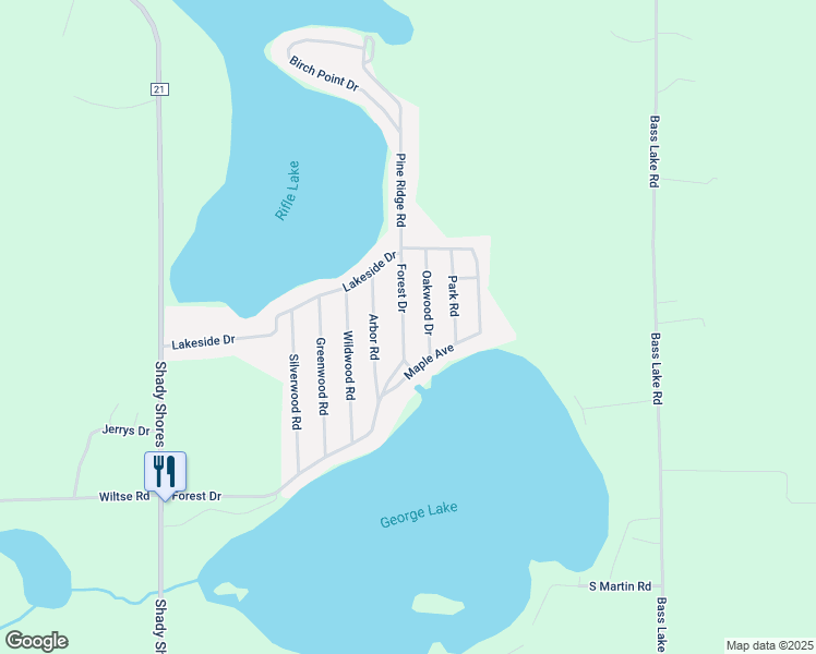 map of restaurants, bars, coffee shops, grocery stores, and more near 2380-2754 Forest Drive in Lupton