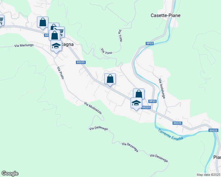 map of restaurants, bars, coffee shops, grocery stores, and more near 5 Via Pian Mercato in Cicagna