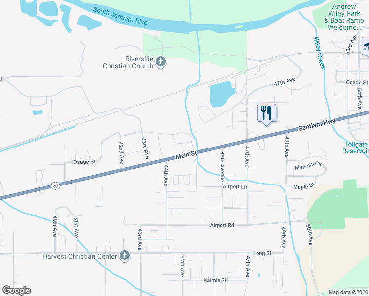 map of restaurants, bars, coffee shops, grocery stores, and more near 4472 U.S. 20 in Sweet Home