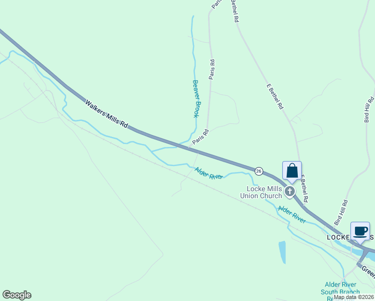 map of restaurants, bars, coffee shops, grocery stores, and more near 28 Paris Road in Bethel