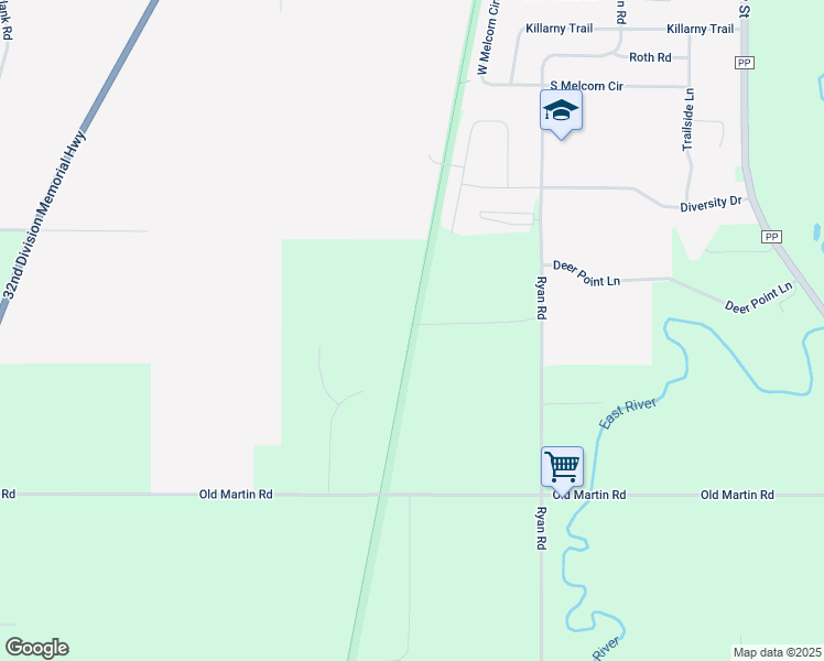 map of restaurants, bars, coffee shops, grocery stores, and more near Fox River Trail (Green Bay to Greenleaf) in De Pere